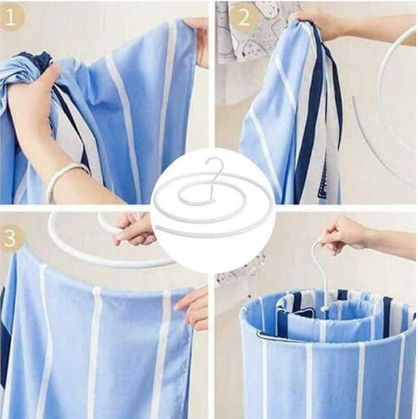 Mordely Spiral Blanket Hanger Rotating Storage Rack Space Saver Drying Rack For Window Outdoor Indoor