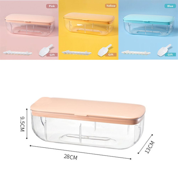 Mordely 24 Grids Ice Cube Container Box Press Typ Ice Cube Maker GUL yellow