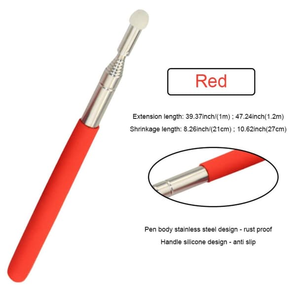 Mordely Infällbar Teaching Stick Whiteboard pekpenna RÖD 1M 1M Red 1m-1m