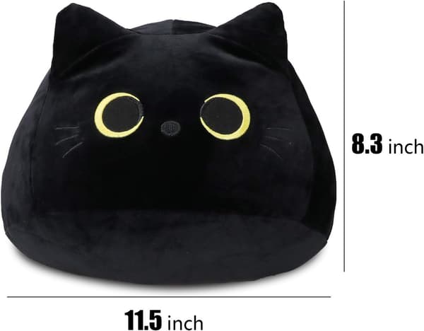 Mordely 3D Black Cat Plush Toy Pillow