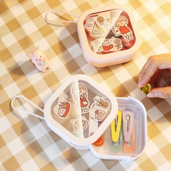 Mordely 6 st organizer smyckeskrin bomullspinnar dispenser