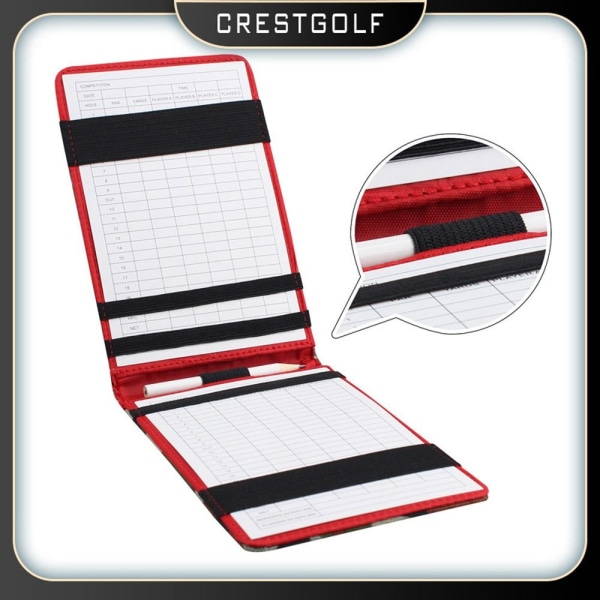 Mordely Golf Score Book Scorecard Hållare RÖD Red