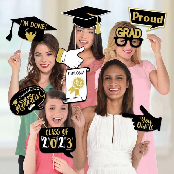 Mordely 25 stk/sæt 2023 Congrate Graduation Selfie Photo Booth Rekvisitter