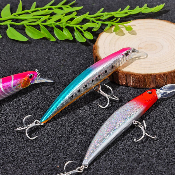 Mordely Sjunkande Minnow Baits Fiskkrokar FÄRG J Color J
