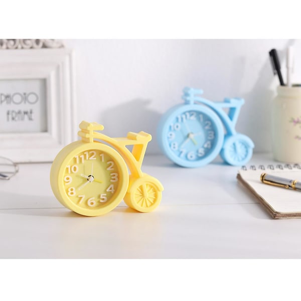 Creative Office Desktop Bicycle Alarm Clock Bedroom Bedside Clock Creative Simple Reminder Alarm Clock Clock (yellow)