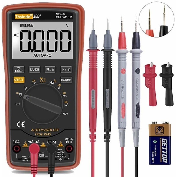 Mordely Auto-range Digital Multimeter 20000 Counts 4 1/2 Dc Ac Resistance Capacitance Peak Hold True Rms Ncv Diode Tester