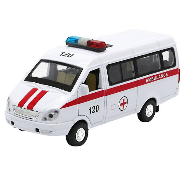 2023 Ambulansvagn Bil Lastbil Pull Back Modell Med Led Ljud Barn
