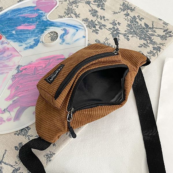 Mordely Midjeväska för dam Liten canvas BRUN brown