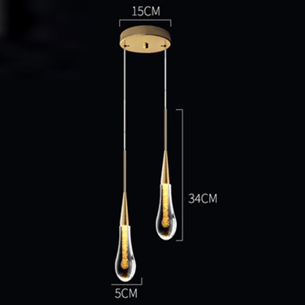 Mordely Vesipisarat Crystal Long Line LED-riippuva lamppu KAKSI PÄÄ Two heads