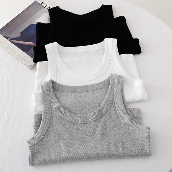 Mordely Dam Camisole Slim Linne GRÅ gray