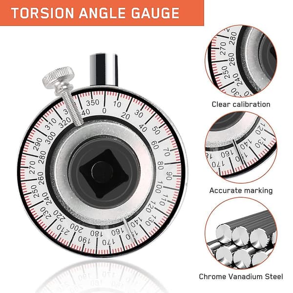 2023 Adjustable Angle Torque 1/2" Torque Meter, 360 Adjustment, With 16" Flexible Arm, Strong Magnet 1 Pack
