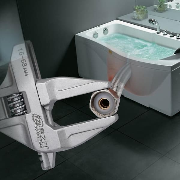 Mordely Multifunctional Short Handle Large Opening Adjustable Wrench - Arc Toothed Sanitary Ware