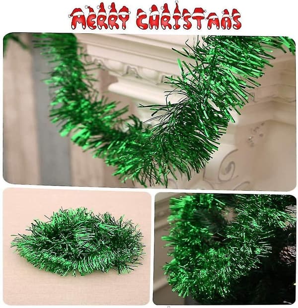Mordely 20 julglitterkransdekorationer, grön-CHDZ