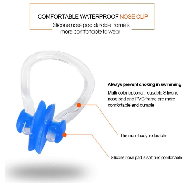 Mordely 4 set Nose Clip Öronpropp VIT White