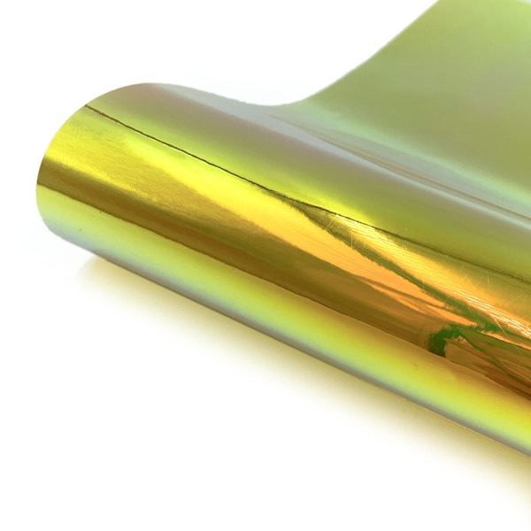 Mordely Självhäftande vinylrulle Holografisk opal färgbyte GULD gold 12x10inch
