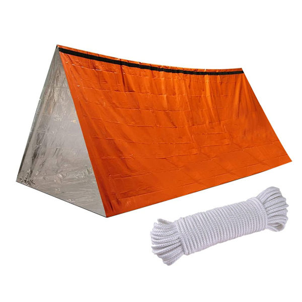 Mordely Utomhus bärbar PE Emergency Survival Tent Sovsäck orange