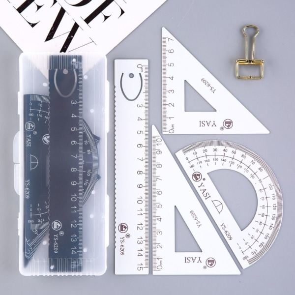 4st/ Set Ritverktyg Math Geometri Tool WHITE white