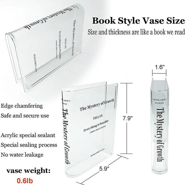 Mordely Nya Clear Book Vase Bokvaser BLÅ BLÅ