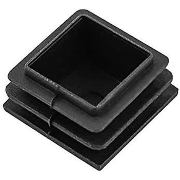 20 Pcs 25 X 25 Mm Flap Plugs For Square Tube, Square Black Plastic Plug End Cap For Pipe Tube, Polyethylene Plastic, End Caps