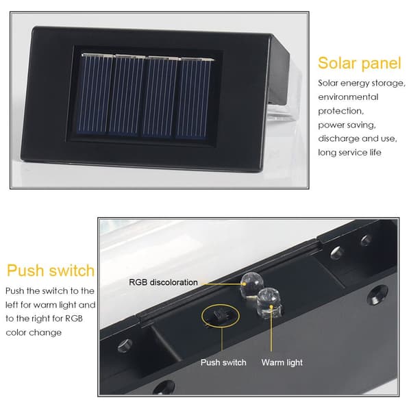 Solar Light Innergård Utomhus Trädgård Staket Vägglampa