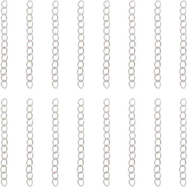 Mordely Silver Twist Chains Twist Extender Chains Chains Halsband
