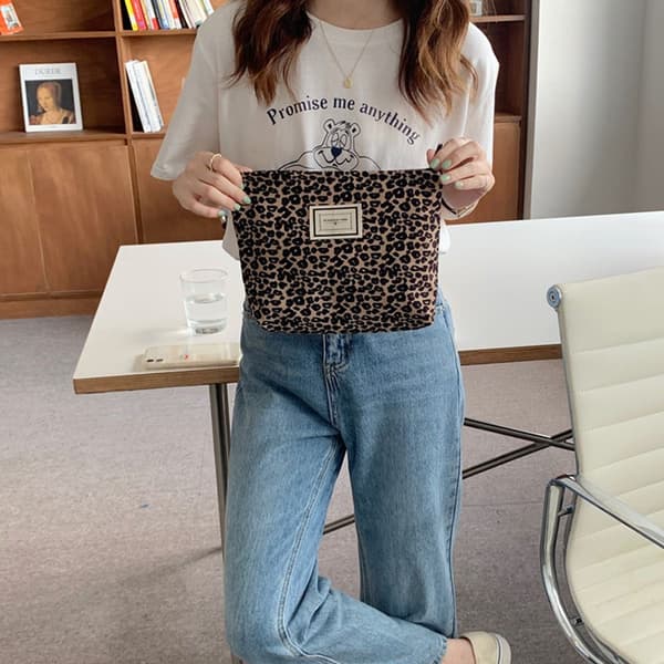 Mordely Print Kosmetiska Dam Rutig Kosmetisk Pouch brown