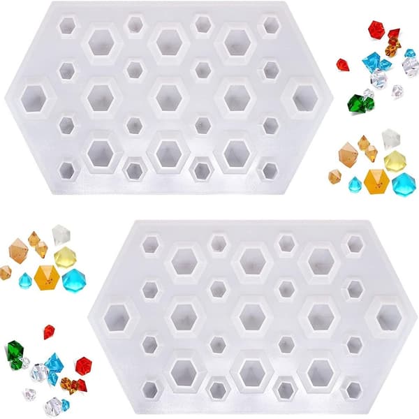 Mordely 2st 3D Gem molds för hartshantverk