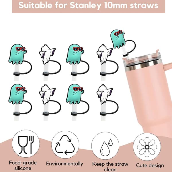 Mordely Cover , 10-pack Halloween-stil söta silikonstrån