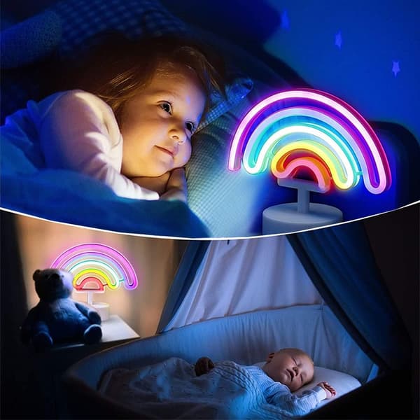 Rainbow Neon Led Nattlampa Sovrum Varmt Nattljus