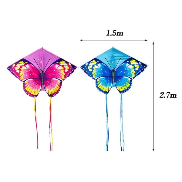 Mordely Butterfly Triangle Kite 50/100Meter Kite BLÅ BLÅ