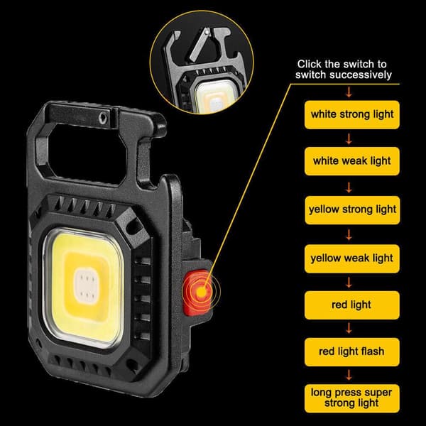 Mordely Mini LED-ljus Nyckelring Flasköppnare