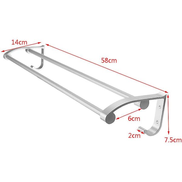 Mordely Wall Mounted Towel Rail 58cm Bathroom Aluminum