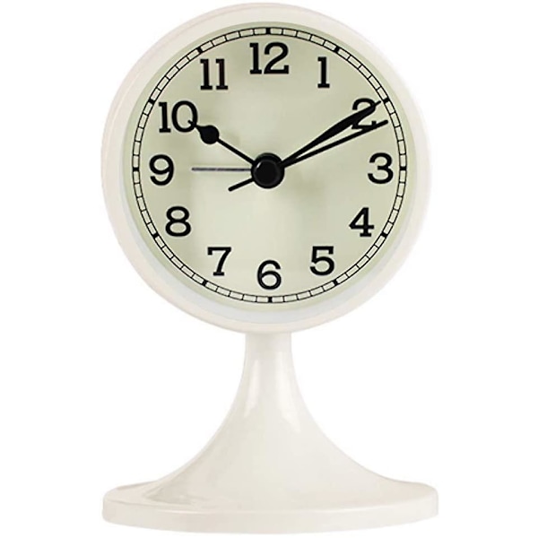 Vintage Silent Non Ticking Alarm Clock White