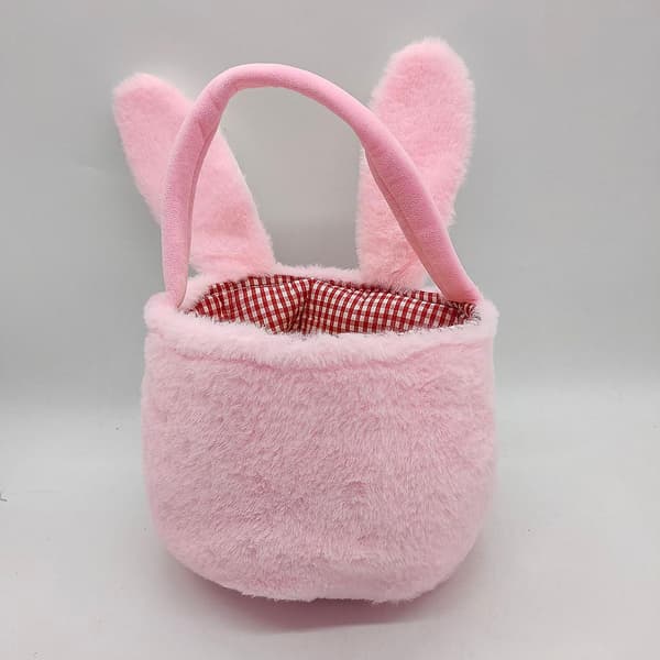 Mordely Cow Easter Basket Plush Doll Pink rabbit