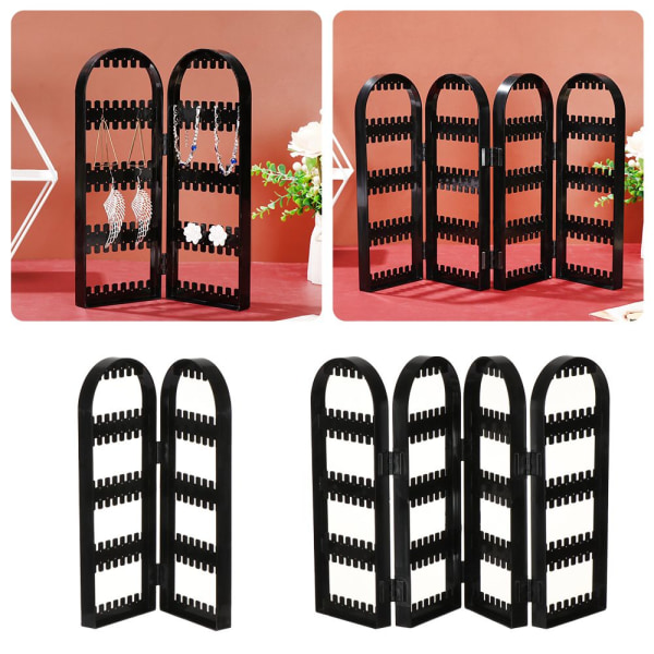 Mordely Örhänge Display Hållare Örhängen Nibbar Display Rack SVART 4 FLÄKTAR black 4 fans