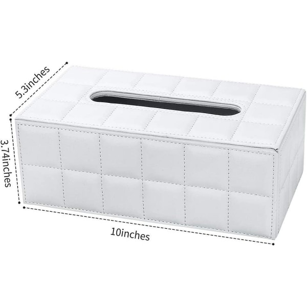 2023 Rectangular Leather Tissue Box (white)