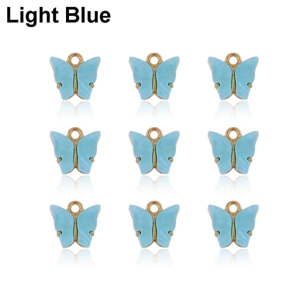Mordely 10st fjäril hängande halsband örhänge hantverk smycken light blue