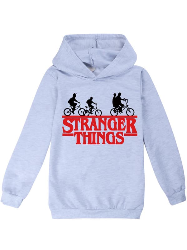 Mordely Kid Stranger Things Pullover Hoodie Lös Casual School Outdoors Grey 140cm