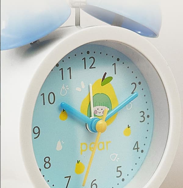 Mordely Creative Cartoon Children's Loud Volume Alarm Clock, Student Bedside Clock, Creative Clock, Metal Bell Clock - Blue