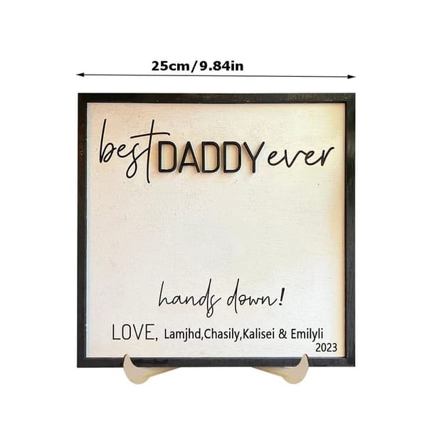 Mordely Handprint Träplakett Kid Handprint Gift DADDY