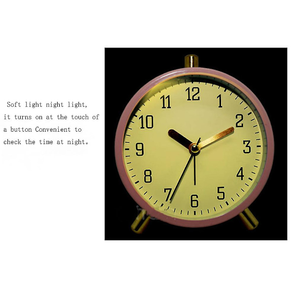 4.5-inch Alarm Clock, Electronic Clock With Night Light, Silent Student Quartz Clock blue