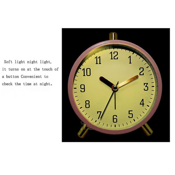 Mordely 4.5-inch Alarm Clock, Electronic Clock With Night Light, Silent Student Quartz Clock green