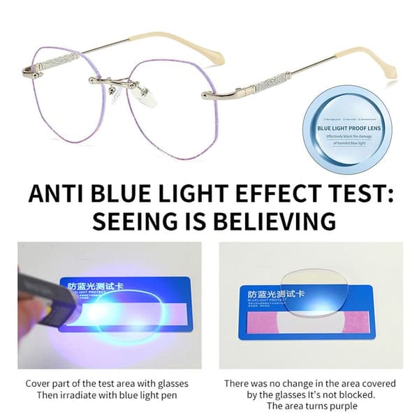 Mordely Anti-Blue Light Glasögon Överdimensionerade glasögon SILVER Silver