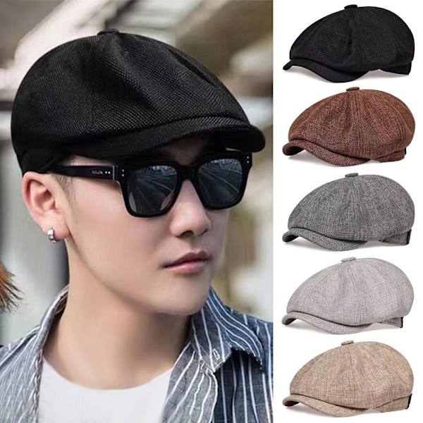Mordely Retro baskerhatt Newsboyhatt KAFFE coffee