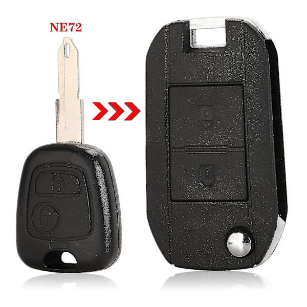 Citroen Ne72 Car Entry Remote For Key Fob For Case For Shell Hu83 Blade 2 Button For 307 107