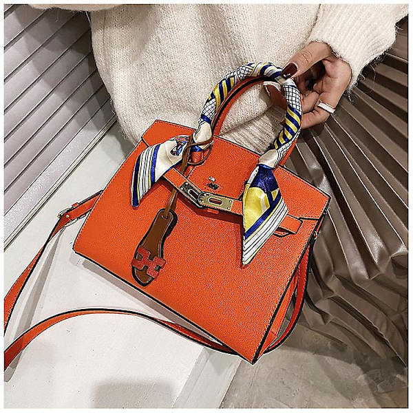 Women Handbags With Multiple Interior Pockets And Pretty Colour Combination A916-97 Orange