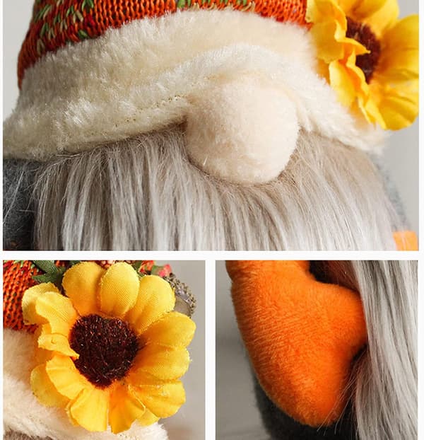 Mordely Faceless Stuffed Easter Gnome - Autumn Sunflower Decoration - Fall Decoration
