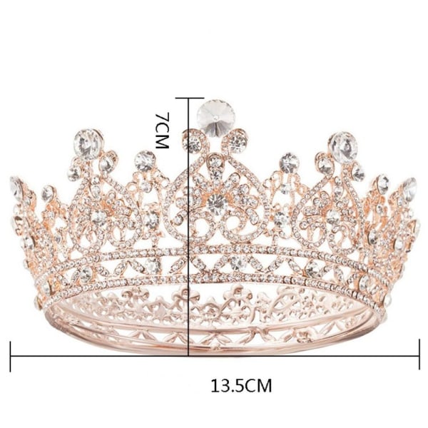 Mordely Crystal Crown Bride Queen Crown ROSE GULD rose gold