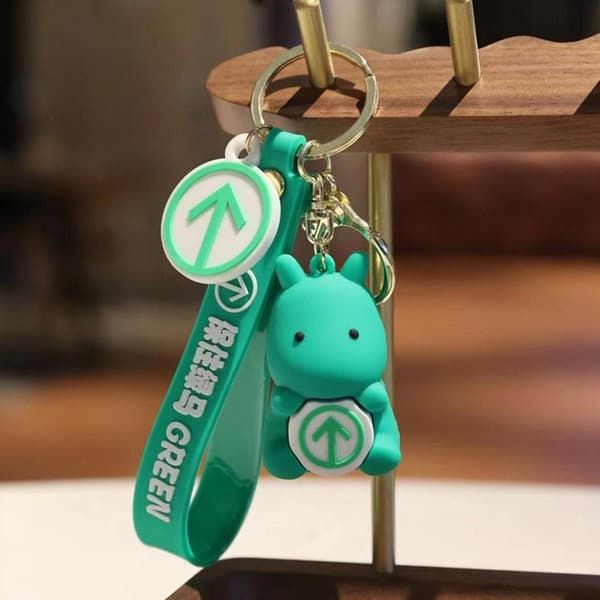 2023 3pcs Creative Key Ring Anti-lost Cartoon Green Code Design Keychain Pendant Key Accessories
