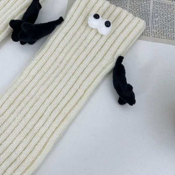 Mordely Magnetiska handhållande strumpor täcker par som håller handsockor white